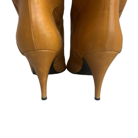 Vintage Antonio da Pescara Cognac Leather Floral Knee High Boots Italy Size 8.5 - Picture 7 of 9